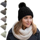 Ladies Thermal Cable Knit Beanie Hat - AT516