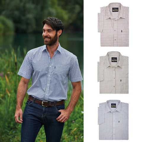 Mens Champion Short Sleeve Tattersall Shirt