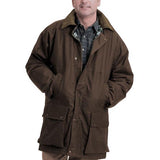 Game Mens British Padded Wax Jacket Brown Model