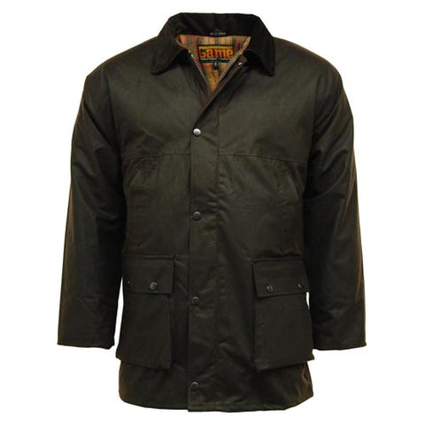 Game Mens British Padded Wax Jacket Black