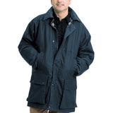 Game Mens British Padded Wax Jacket Navy Model