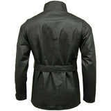 Game Mens Continental Motorcycle Wax Jacket Black Back