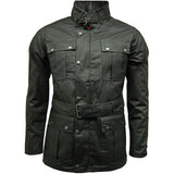 Game Mens Continental Motorcycle Wax Jacket Black Closed