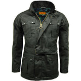 Game Mens Continental Motorcycle Wax Jacket Black