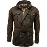 Game Mens Continental Motorcycle Wax Jacket Brown