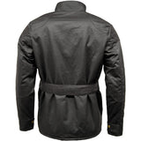 Game Mens Speedway Quiltex Wax Biker Jacket Black Back