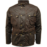 Game Mens Speedway Quiltex Wax Biker Jacket Brown Closed