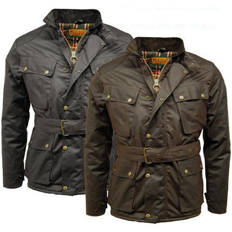 Game Mens Speedway Quiltex Wax Biker Jacket Gallery