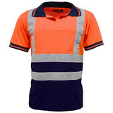 Hi Vis Short Sleeve Polo Shirt Orange/Navy
