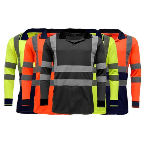 Hi Vis Long Sleeve Polo Shirts