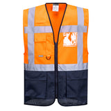 Portwest C476 Warsaw Hi Vis Vest Orange/Navy