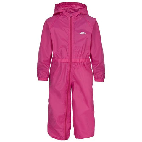 Trespass Button Waterproof Rainsuit in Pink