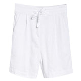 Womens Linen Blend Knee Shorts - 2575
