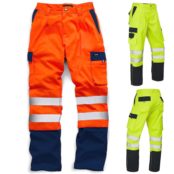 Mens Hi Vis Polycotton Safety Work Trousers - HV039 – ek Wholesale