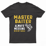 Adults "Master Baiter" Fishing Logo Printed T-Shirt