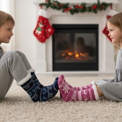 Kids Thermal Sherpa Lined Socks - AT294