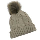 Ladies Thermal Cable Knit Beanie Hat - AT516