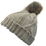 Ladies Thermal Cable Knit Beanie Hat - AT516