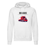 Adults "Big Loads on Small Roads" Truck Printed Pullover Hoodie