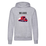 Adults "Big Loads on Small Roads" Truck Printed Pullover Hoodie