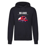 Adults "Big Loads on Small Roads" Truck Printed Pullover Hoodie