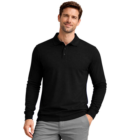 Mens Long Sleeve Cotton Polo Shirt - 1268