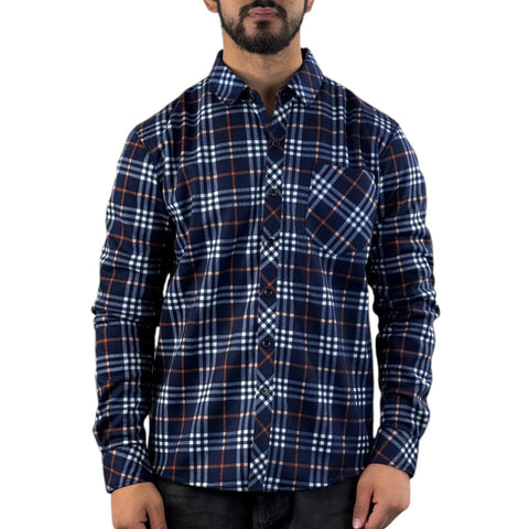 Mens Fleece Lined Flannel Shirt - JB2022