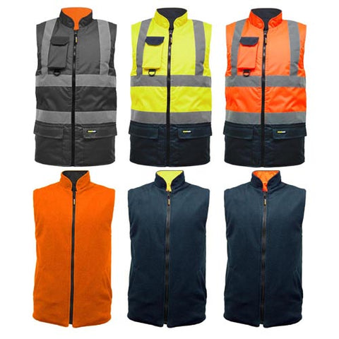 Hi Vis Reverible Bodywarmer - HV010 / HV037