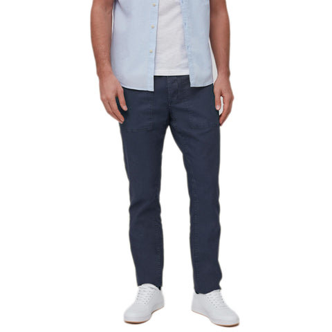 Mens Straight Fit Linen Blend Trousers