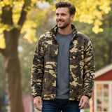 Mens Camouflage Print Fleece Jacket