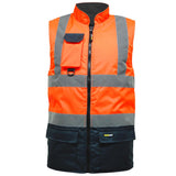 Mens Hi Vis Fleece Lined Reversible Bodywarmer