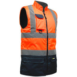 Mens Hi Vis Fleece Lined Reversible Bodywarmer