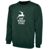 Kids Unisex “OH WHAT FUN!” Christmas Sweatshirt – Festive Novelty Jumper