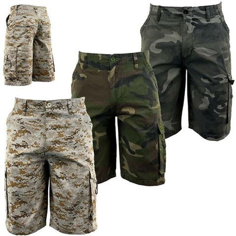 Mens Ripstop Camouflage Cargo Shorts