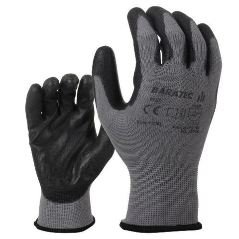 12 x Baratec Protective Nitrile Coated Grip Glove with Elactic Wrist