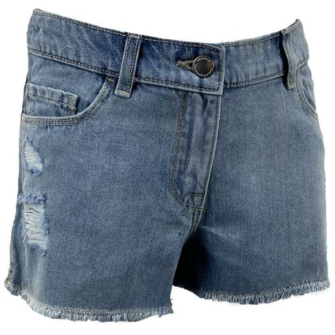 Girls Distressed Ripped Denim Shorts