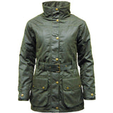 Game Ladies Cantrel Antique Waxed Jacket Olive Closed