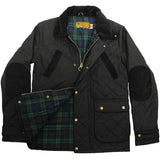 Game Oxford Quilted Wax Jacket Black Flat