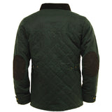 Game Oxford Quilted Wax Jacket Olive Back
