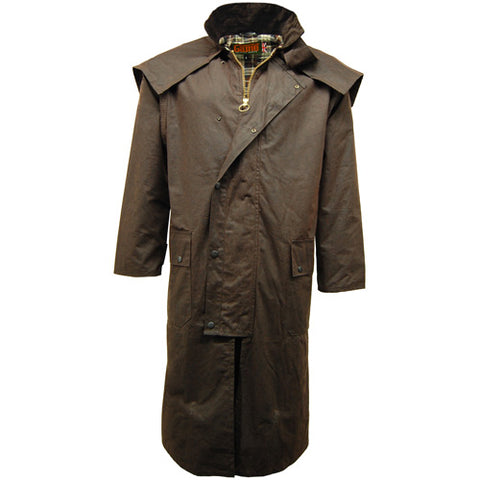 Game Mens Stockman Long Cape Jacket Brown