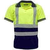 Hi Vis Short Sleeve Polo Shirt Yellow/Navy