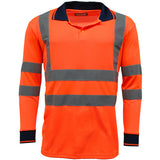 Hi Vis Long Sleeve Polo Shirt Orange