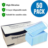 3 Layer Disposable Face Mask Blue (50 pcs)